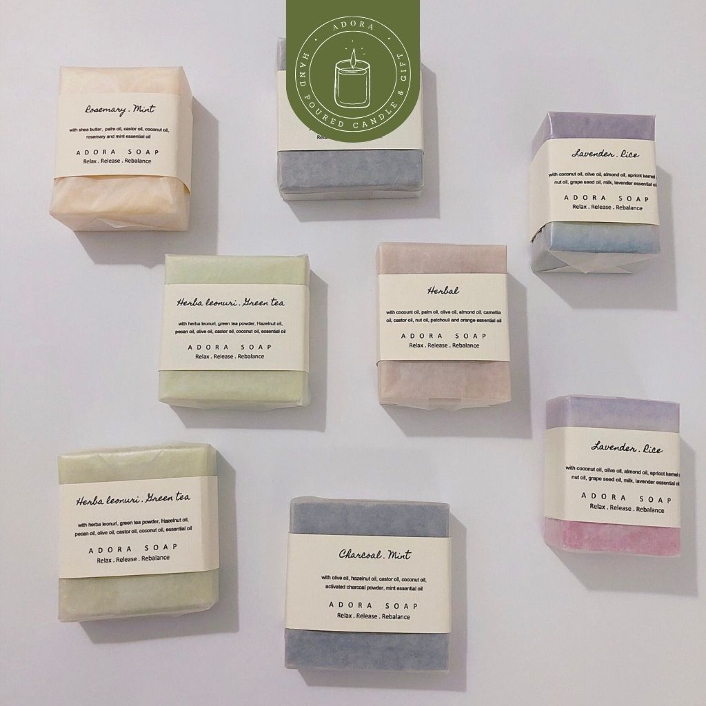 Xà Bông Thiên Nhiên Tắm Dưỡng Da ADORA CANDLE | Original Bar Handmade Soap