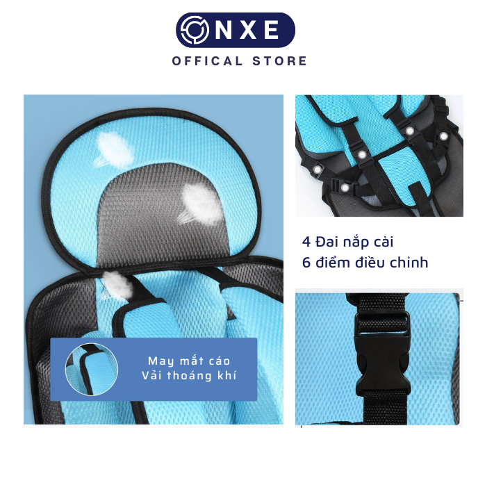 Đai ghế ngồi xe máy ô tô onxe cho bé ghế trẻ em trên ô tô chất liệu vải thoáng khí giữ an toàn cho bé
