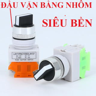 Công tắc xoay 3 vị trí lay37 220v phi 22mm loại 1 nhôm aluminum