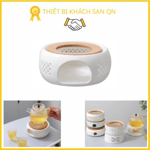 Bếp nến hâm trà bằng sứ/ Bộ ấm trà bằng sứ chịu nhiệt