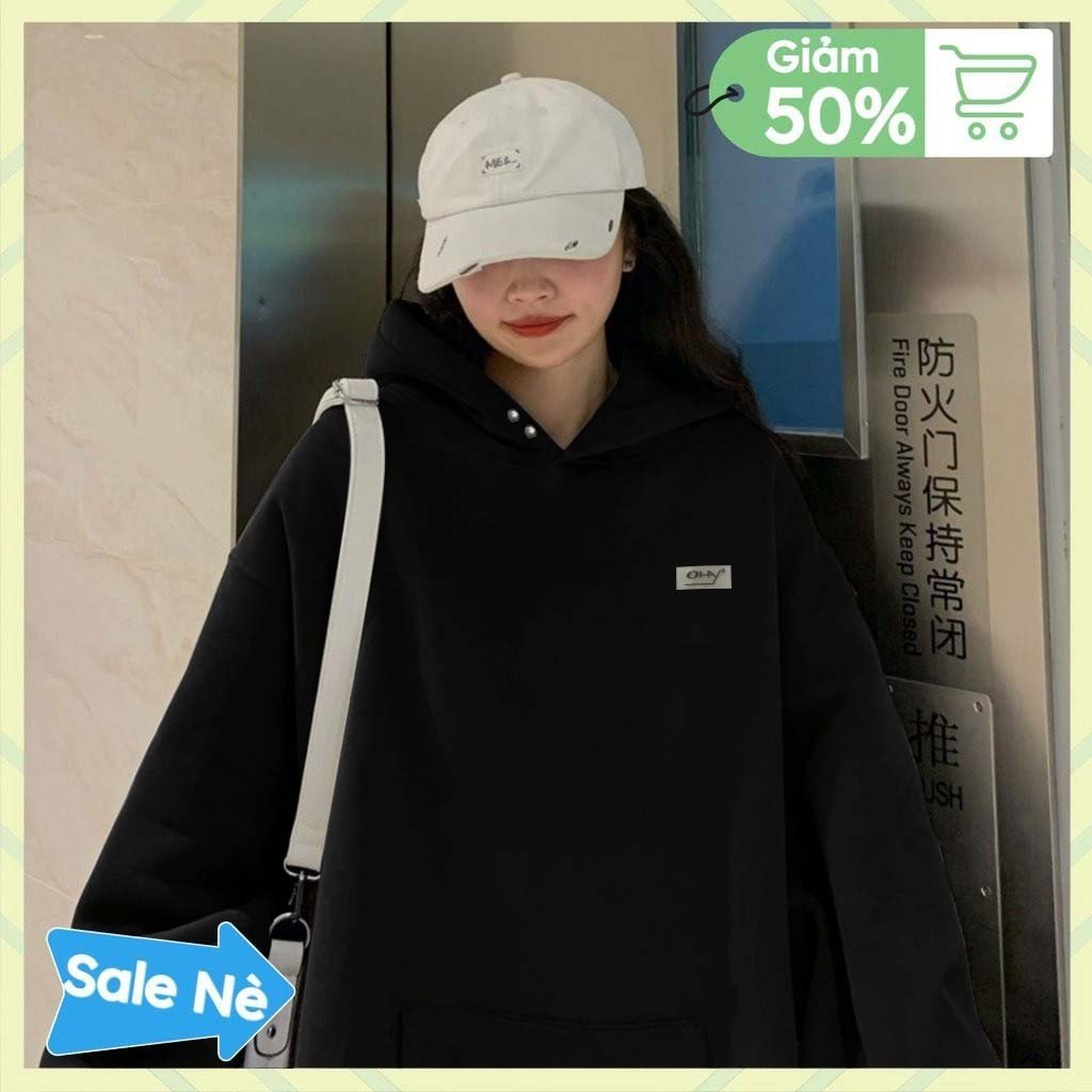 Áo Hoodie Nỉ Basic Unisex, Form Rộng, Tay Phồng, Mũ To 2 Lớp, Chất Dầy Dặn, Nam Nữ Mặc Đẹp Cute Giá Rẻ