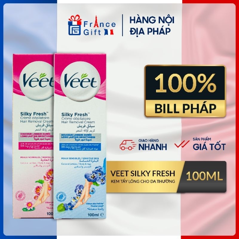 Kem tẩy lông Pháp Veet Silky Fresh - mẫu mới 100ml