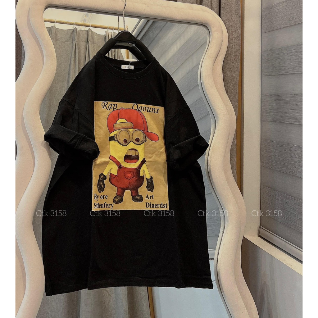 Áo Phông Tay Lỡ Cổ Tròn In Hình Minion cá tính