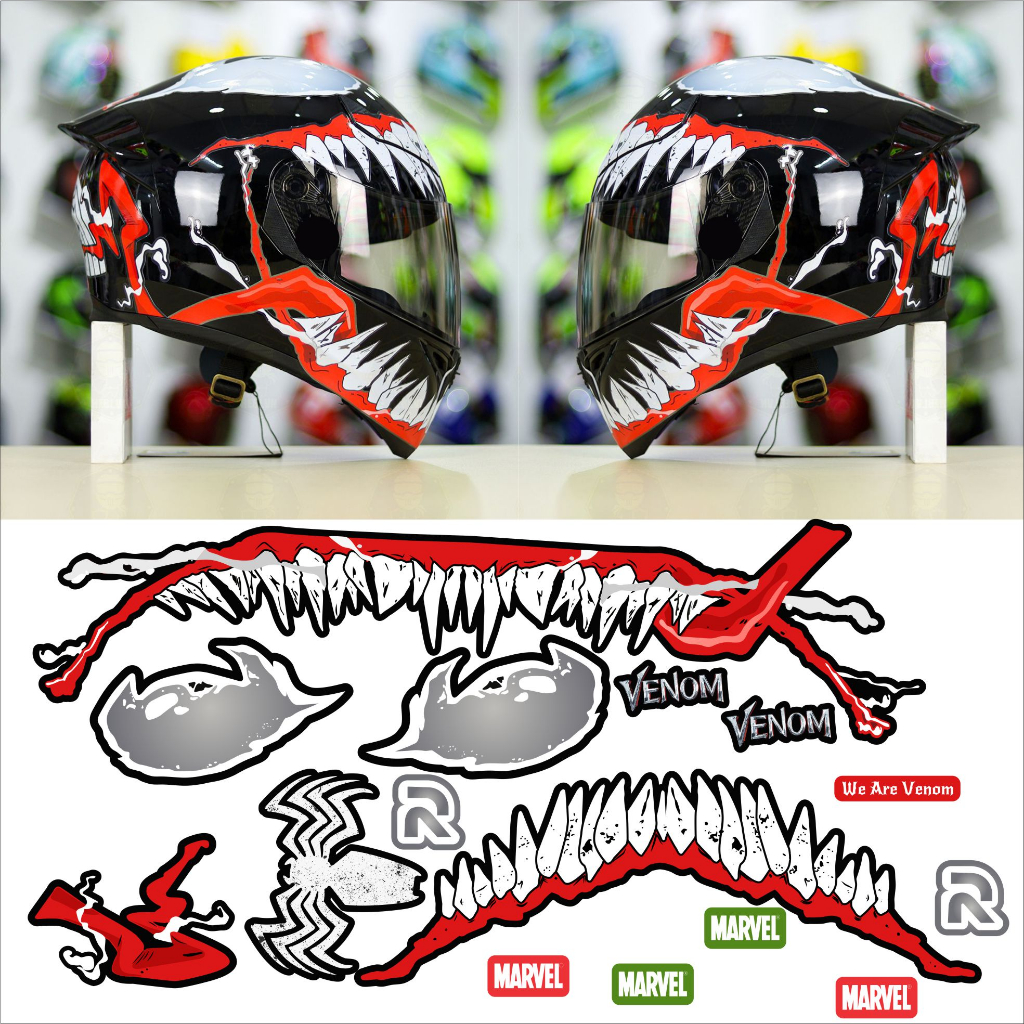 Tem dán mũ bảo hiểm fullface - VENOM - áp dụng nhiều màu - 50