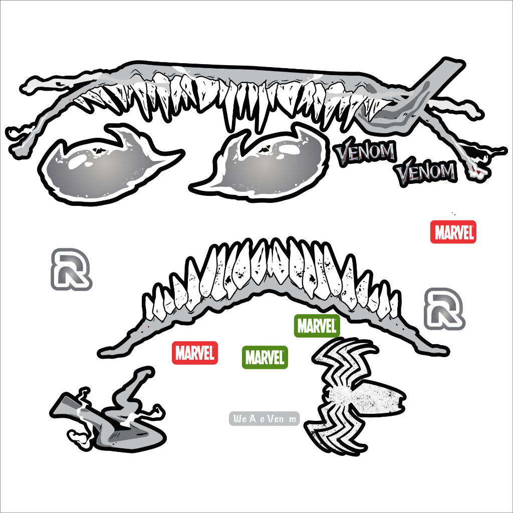 Tem dán mũ bảo hiểm fullface - VENOM - áp dụng nhiều màu - 50