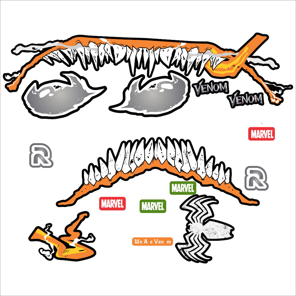 Tem dán mũ bảo hiểm fullface - VENOM - áp dụng nhiều màu - 50