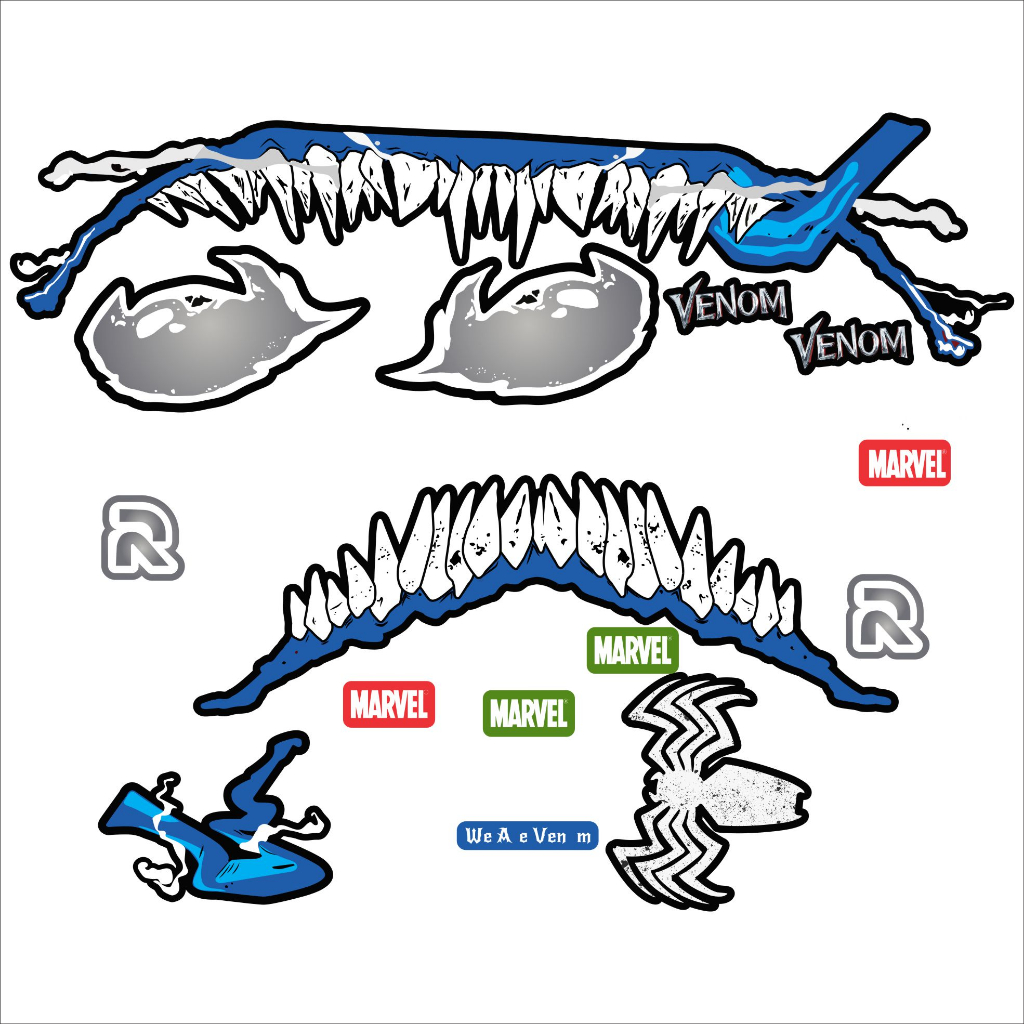 Tem dán mũ bảo hiểm fullface - VENOM - áp dụng nhiều màu - 50