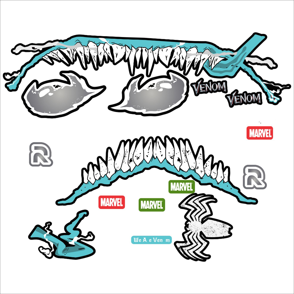 Tem dán mũ bảo hiểm fullface - VENOM - áp dụng nhiều màu - 50