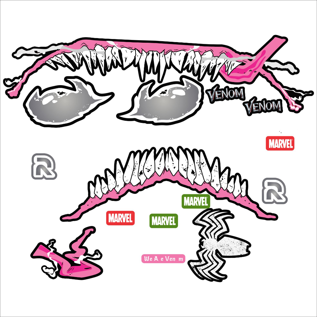 Tem dán mũ bảo hiểm fullface - VENOM - áp dụng nhiều màu - 50