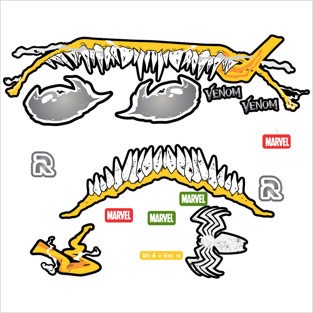 Tem dán mũ bảo hiểm fullface - VENOM - áp dụng nhiều màu - 50