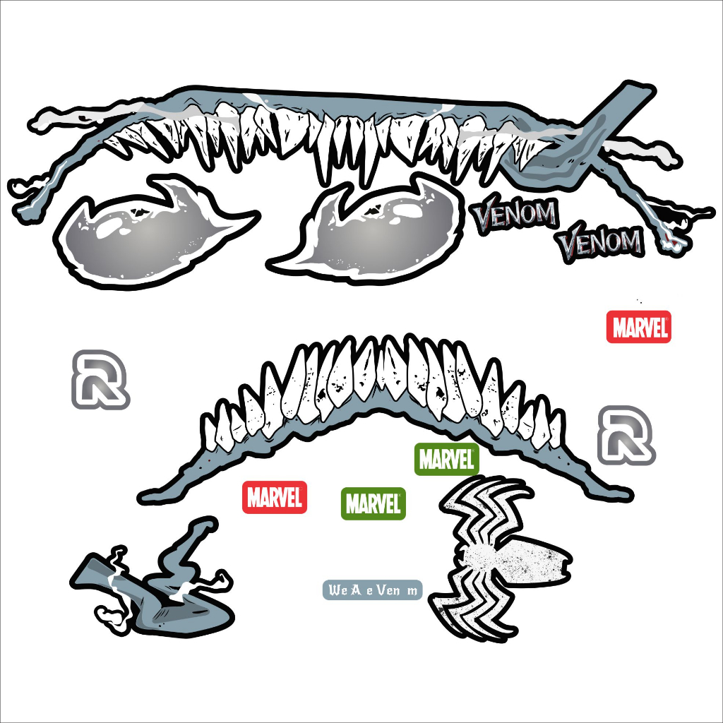 Tem dán mũ bảo hiểm fullface - VENOM - áp dụng nhiều màu - 50