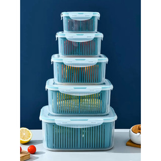 Hộp đựng đồ bảo quản tủ lạnh - bộ set 5 rổ hộp đựng đồ tủ lạnh đa năng thông minh cao cấp