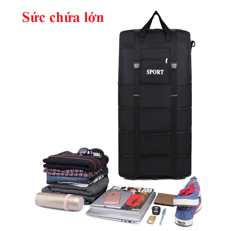 Vali Hành Lý Ký Gửi dạng kéo đeo vai quai xách Super X Bagage Carrier 6 bánh xe 105x50x30cm  ☘️☘️