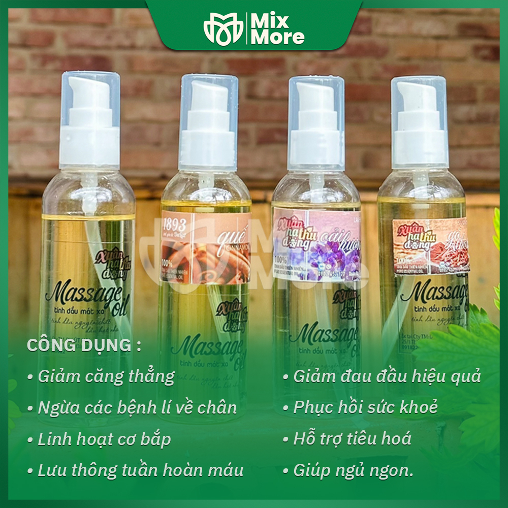 Tinh dầu hạt nho dưỡng chân 1893 Đà Lạt thiên nhiên lành tính, chai 100ml  Mixmore