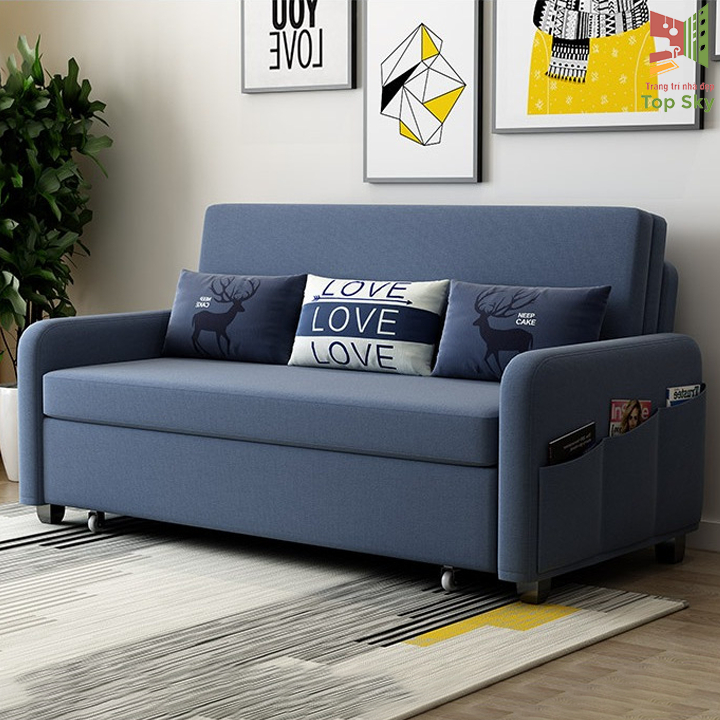 Giường Sofa Gấp Gọn Thành Ghế Đa Năng, Ghế  Sô Pha Kiêm Giường KT 1m60 X 1m90 cm