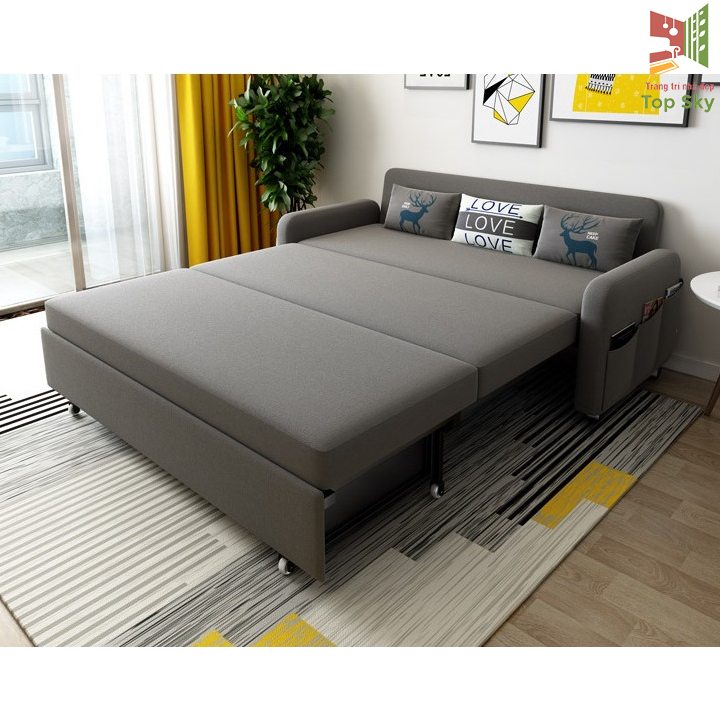Giường Sofa Gấp Gọn Thành Ghế Đa Năng, Ghế  Sô Pha Kiêm Giường KT 1m60 X 1m90 cm