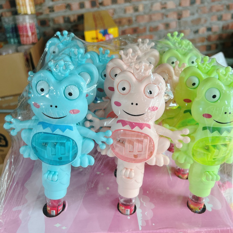 sỉ lốc 12 lọ kẹo xê kèm đồ chới bắn bi hình ếch