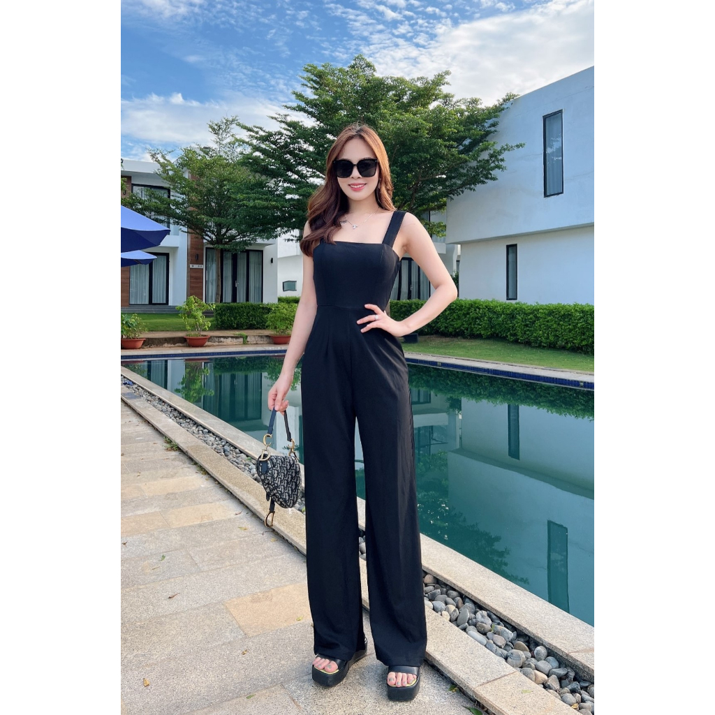 Jumpsuit nữ thời trang cổ U cao cấp SJ848 - Phong Cách SAIGON