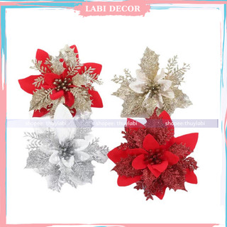 Bông hoa trạng nguyên trang trí Noel, Phụ kiện trang trí tháp bánh kẹo, Làm tháp oản nghệ thuật LABI DECOR