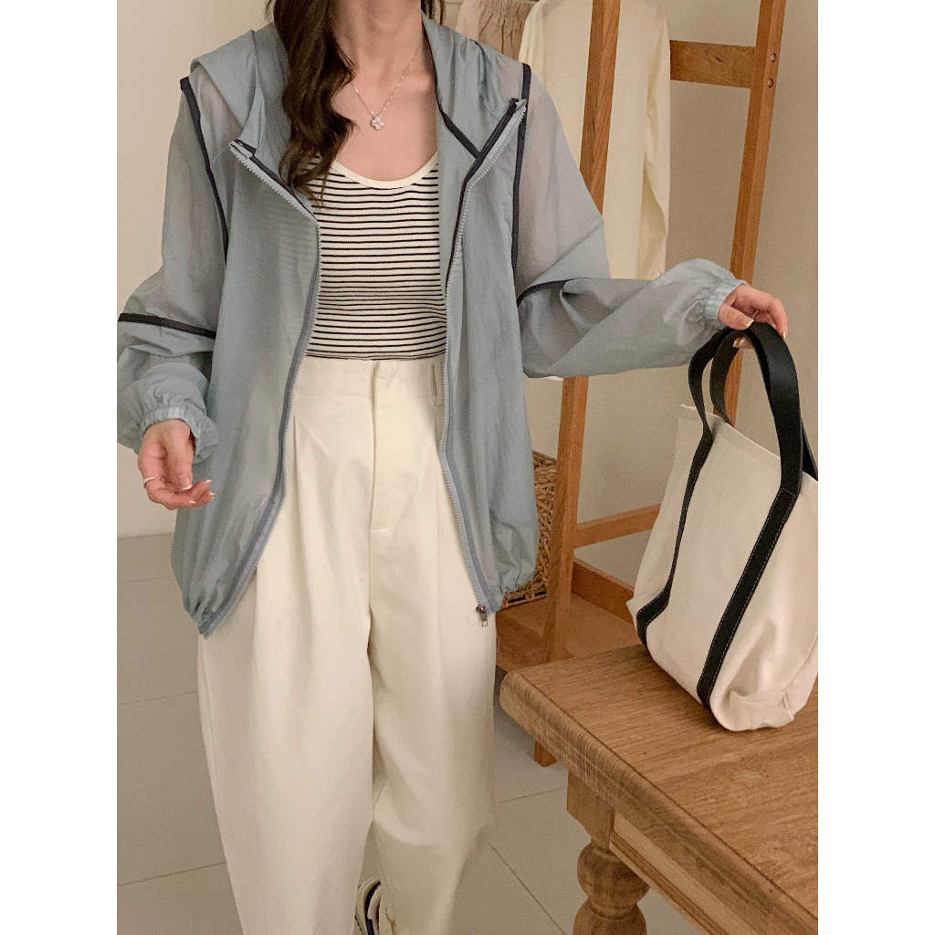 (ORDER) Áo khoác gió nữ có mũ phối viền đen nổi bật nhiều màu style thu đông chống nắng gió (hàng QCL1)