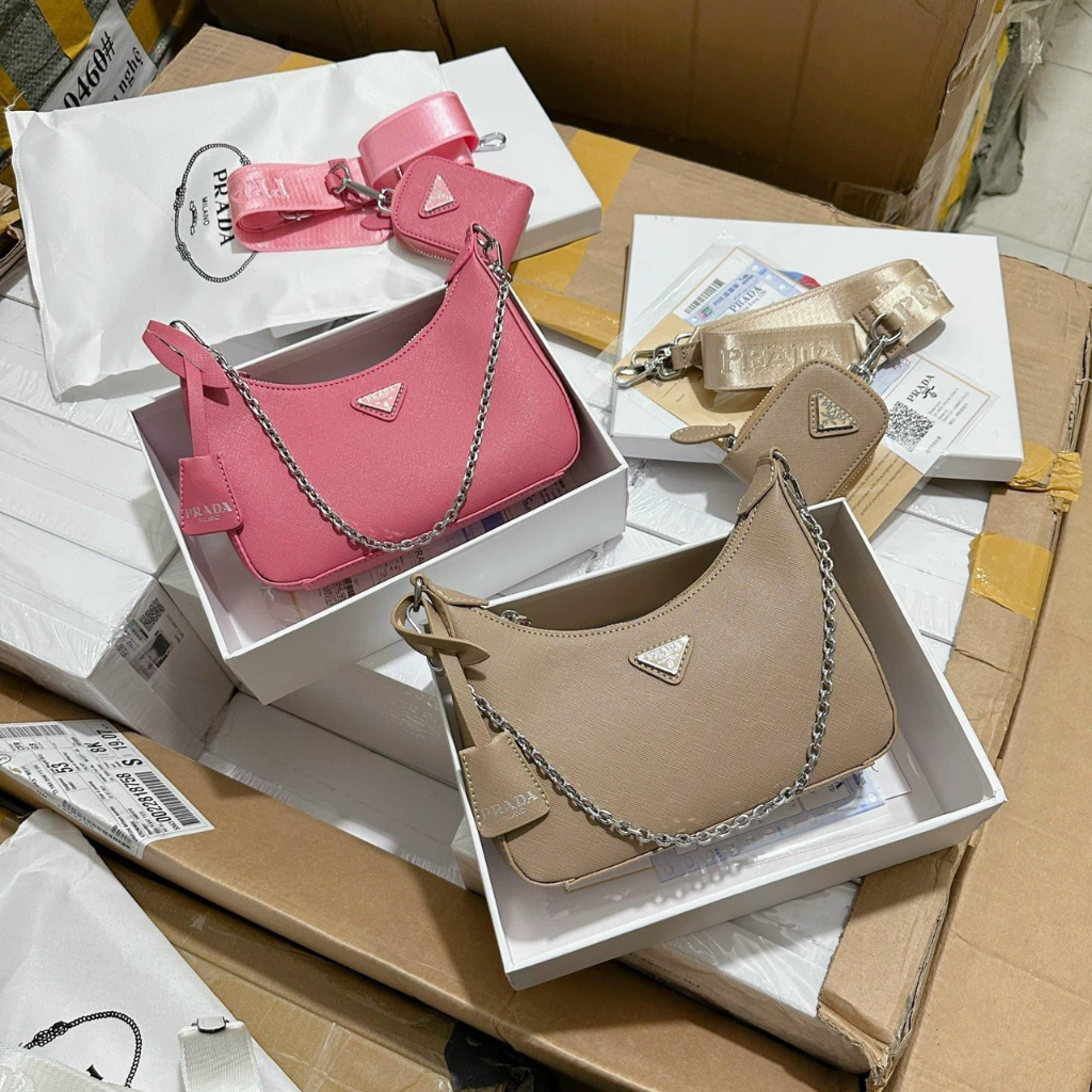 Túi xách nữ Prada da xước size 23 fullbox
