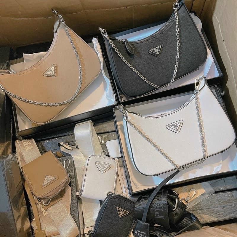 Túi xách nữ Prada da xước size 23 fullbox