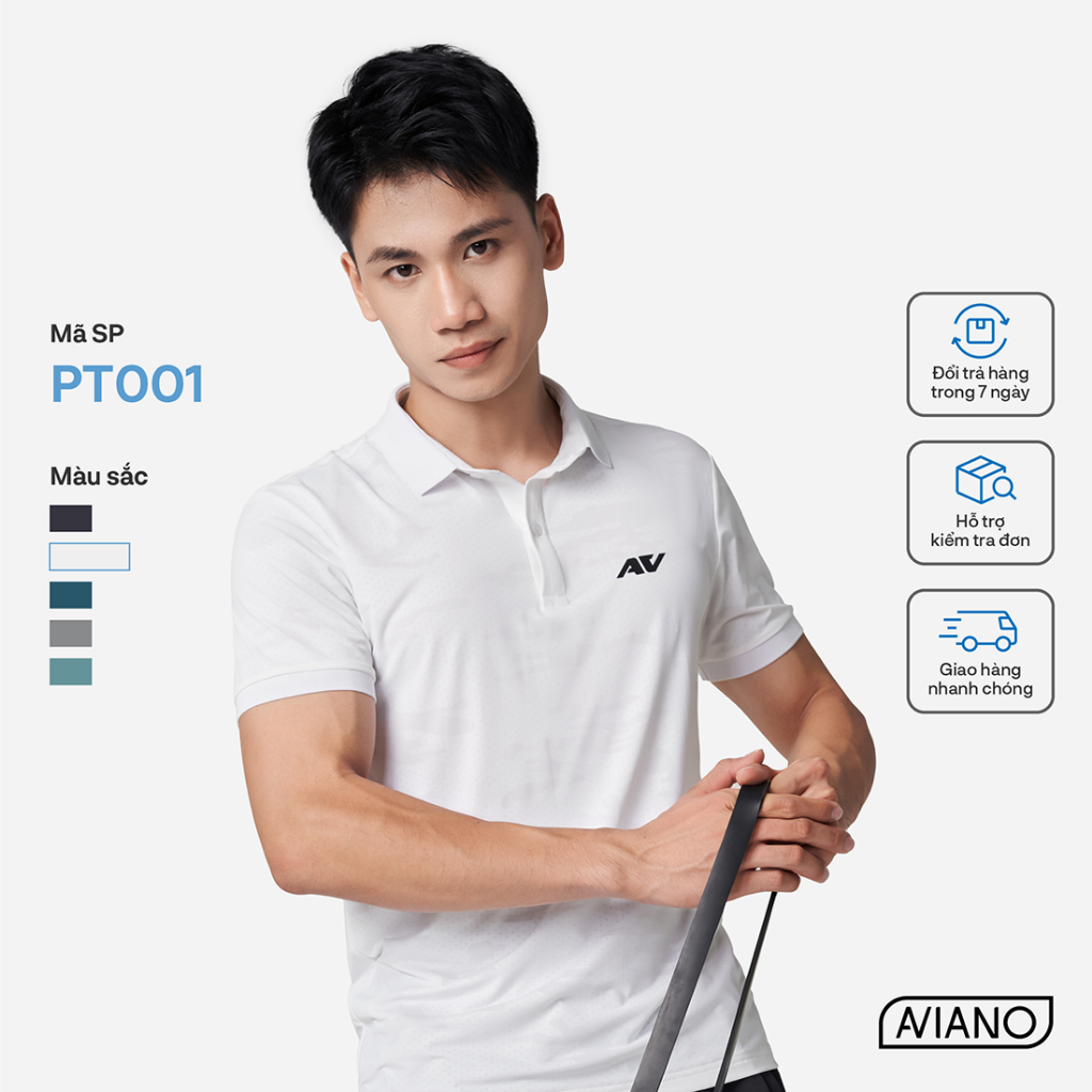 Áo Polo Thể Thao Nam Công Nghệ Microfiber Dryfit Siêu Mát AVIANO, Áo Polo Nam Chất Liệu Thoáng Khí, 5 Màu Basic