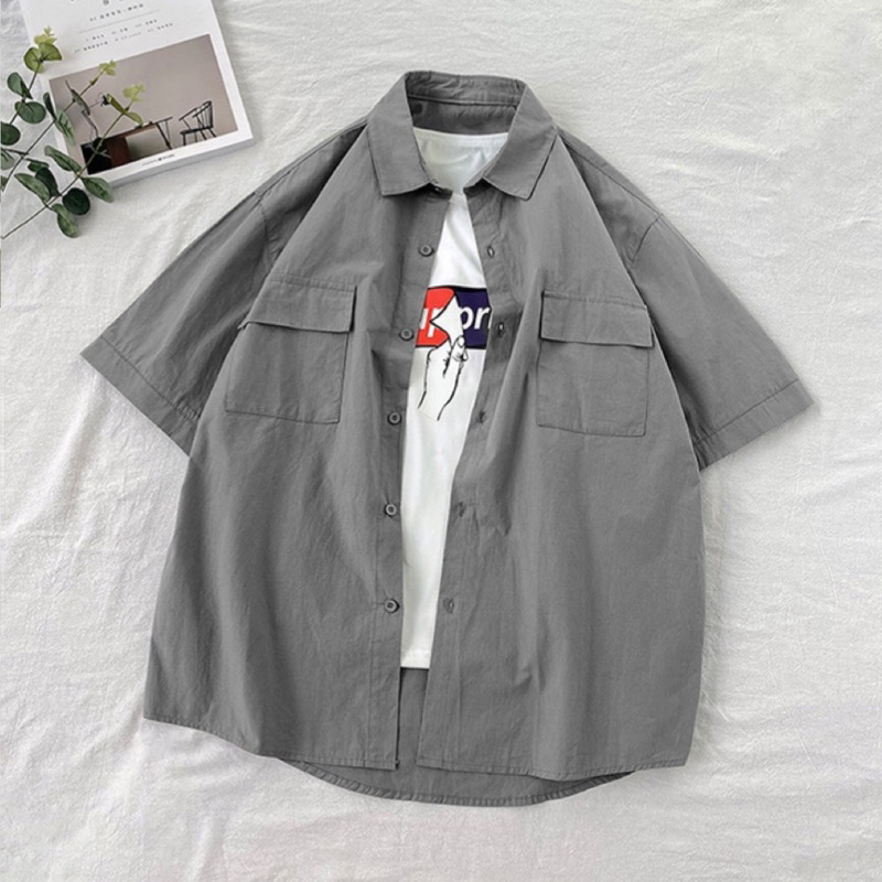 Áo sơ mi nam đơn giản phong cách hàn quốc vintage
