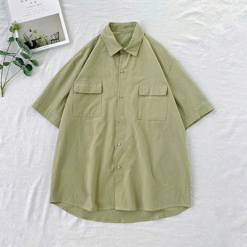 Áo sơ mi nam đơn giản phong cách hàn quốc vintage