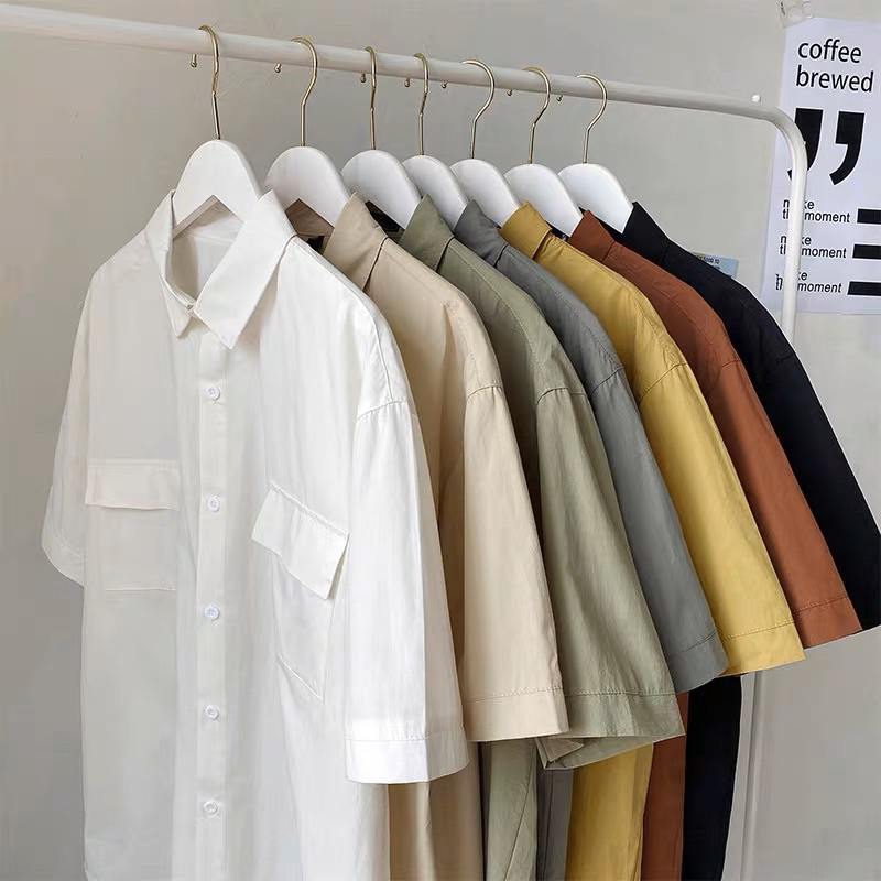 Áo sơ mi nam đơn giản phong cách hàn quốc vintage