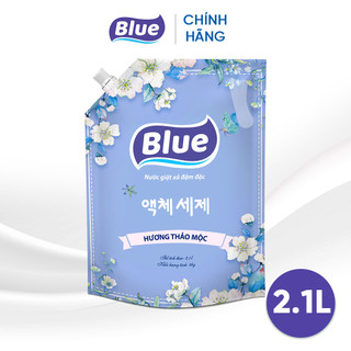 Nước giặt blue, nước giặt hàn quốc chính hãng, hương thảo mộc 2l1