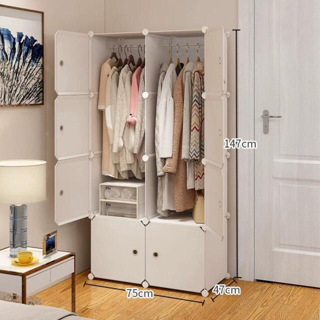 TỦ NHỰA GHÉP 8 Ô - Tủ lắp cao 150cm rộng 75cm sâu 47cm