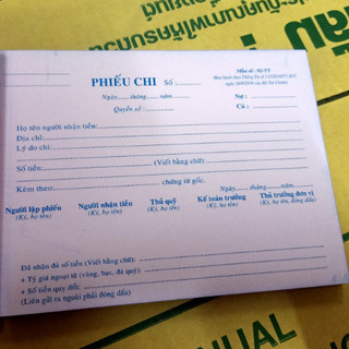 Phiếu chi 2 liên khổ 13cm x 19 cm có rãnh xé