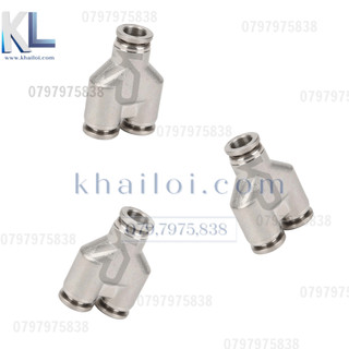 Cút nối nhanh khí nén IPY inox 304-Nối nhanh ba ngã inox-Ngã ba chữ y nối khí nén inox