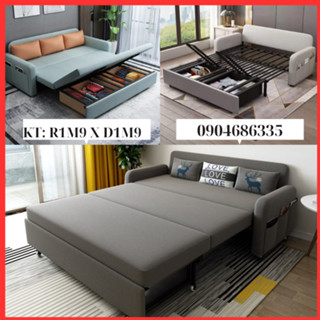 Giường Sofa Gấp Gọn , Giường Sofa Đa Năng Khung Thép Sơn Tĩnh Điện Chắc Chắn Bền Đẹp KT 1m90 x 1m90