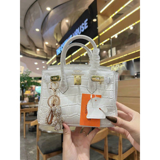 Túi xách Hm da rắn bóng size 20