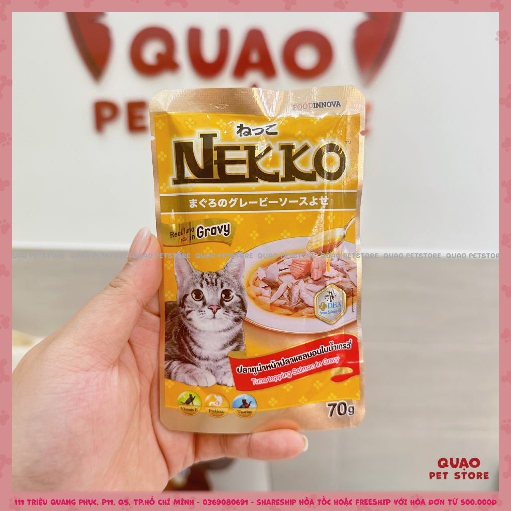 Pate NEKKO dành cho mèo mọi lứa tuổi, Real Tuna in Gravy, thức ăn ướt cho mèo đa dạng hương vị