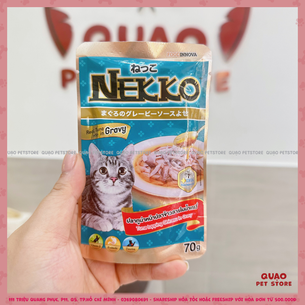 Pate NEKKO dành cho mèo mọi lứa tuổi, Real Tuna in Gravy, thức ăn ướt cho mèo đa dạng hương vị