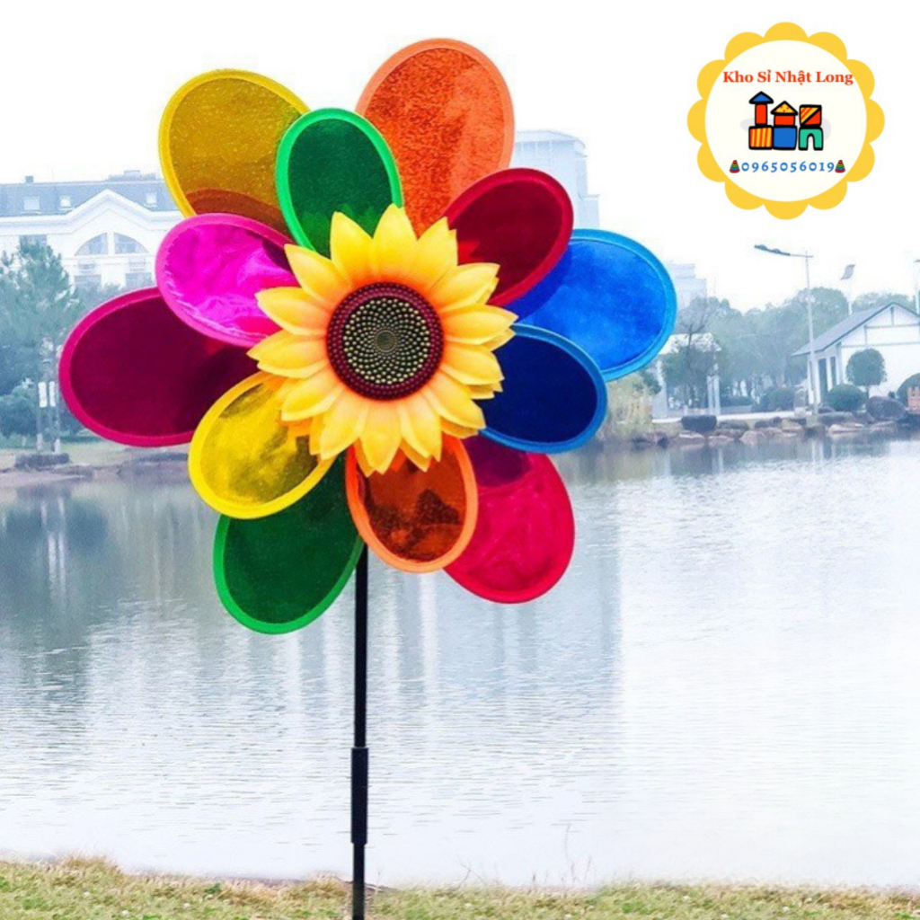 Chong chóng Hoa Hướng Dương 2 tầng 40cm - chong chóng 2 tầng