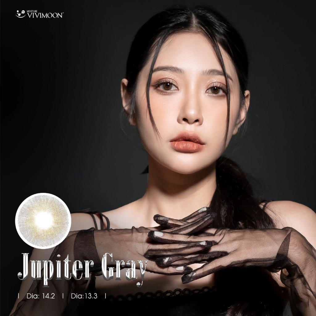 Lens khóa ẩm cận Jupiter Gray VIVIMOON màu xám pha ánh vàng 6 tháng