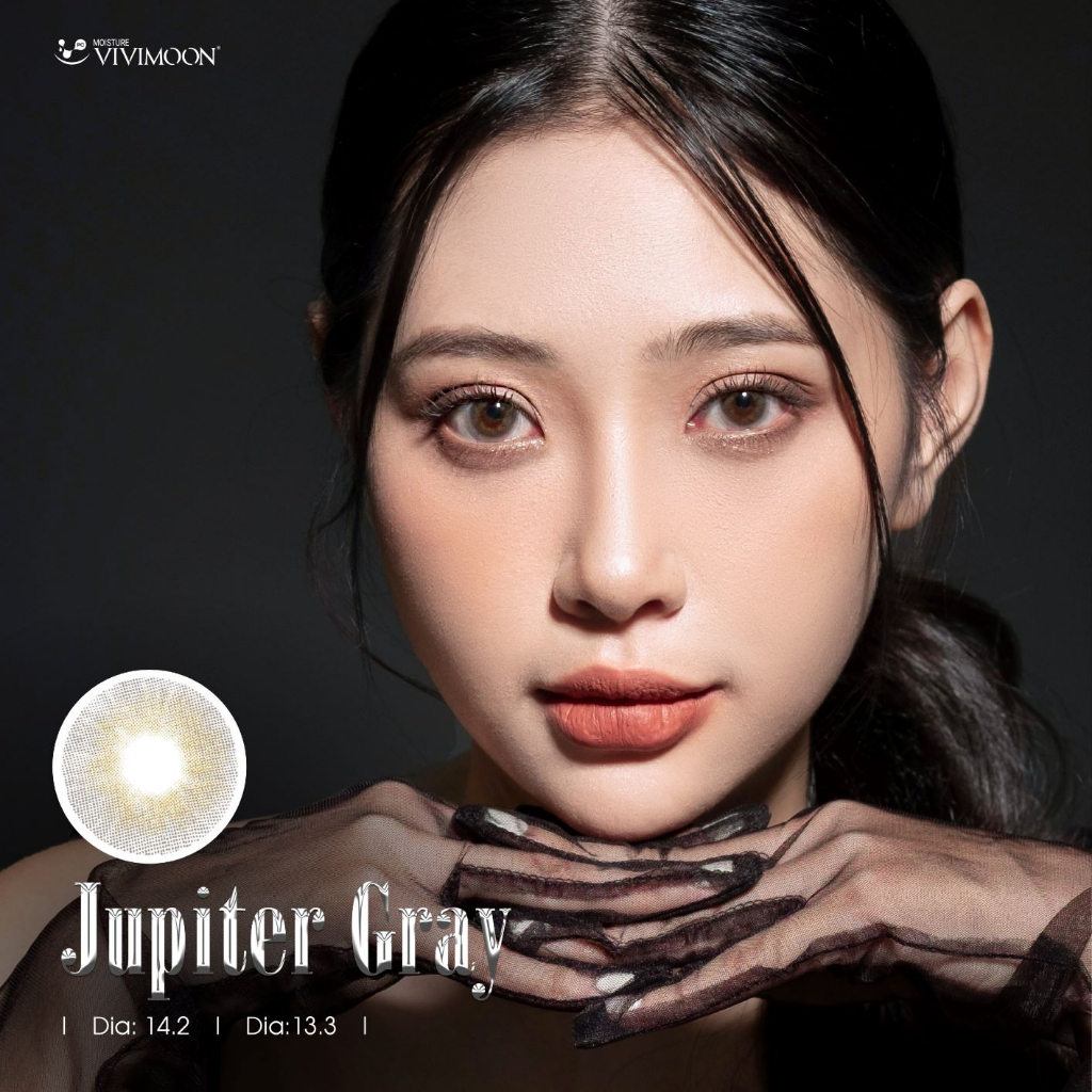 Lens khóa ẩm cận Jupiter Gray VIVIMOON màu xám pha ánh vàng 6 tháng