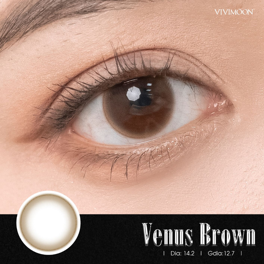 Lens khóa ẩm cận Venus Brown VIVIMOON màu nâu tự nhiên 6 tháng