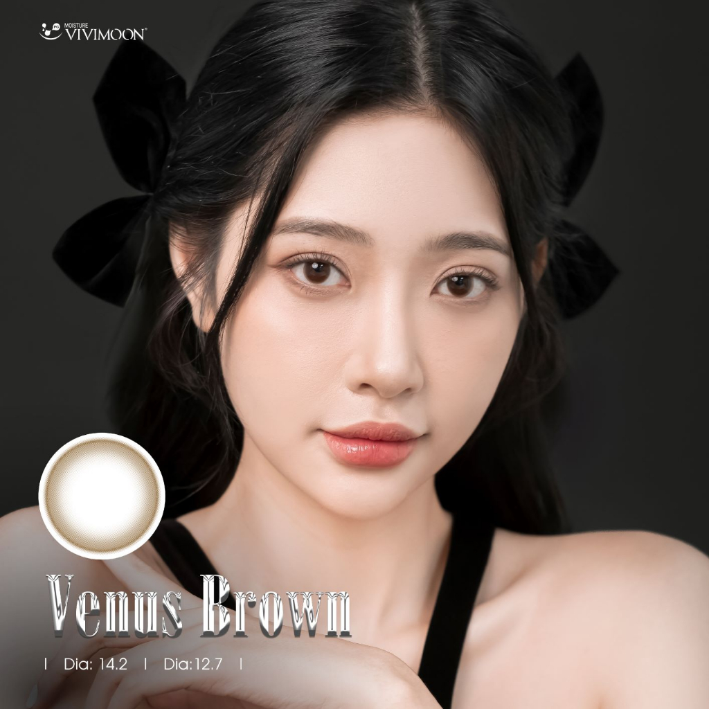 Lens khóa ẩm cận Venus Brown VIVIMOON màu nâu tự nhiên 6 tháng