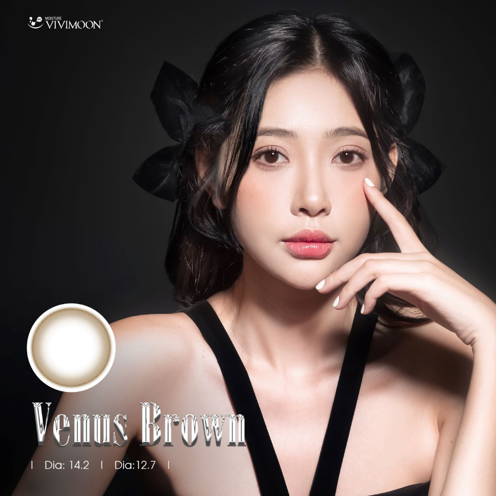 Lens khóa ẩm cận Venus Brown VIVIMOON màu nâu tự nhiên 6 tháng