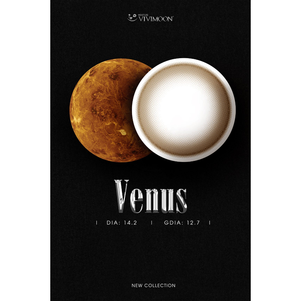 Lens khóa ẩm cận Venus Brown VIVIMOON màu nâu tự nhiên 6 tháng
