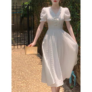 đầm xòe viền bèo màu trắng tiểu thư đủ size ( thời trang bigsize vicky.g -anitagreen) N823