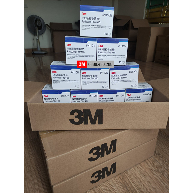 10 Tấm bông lọc bụi 3M 5N11CN sử dụng cho mặt nạ phòng độc 3M 6200, 7502, 6800