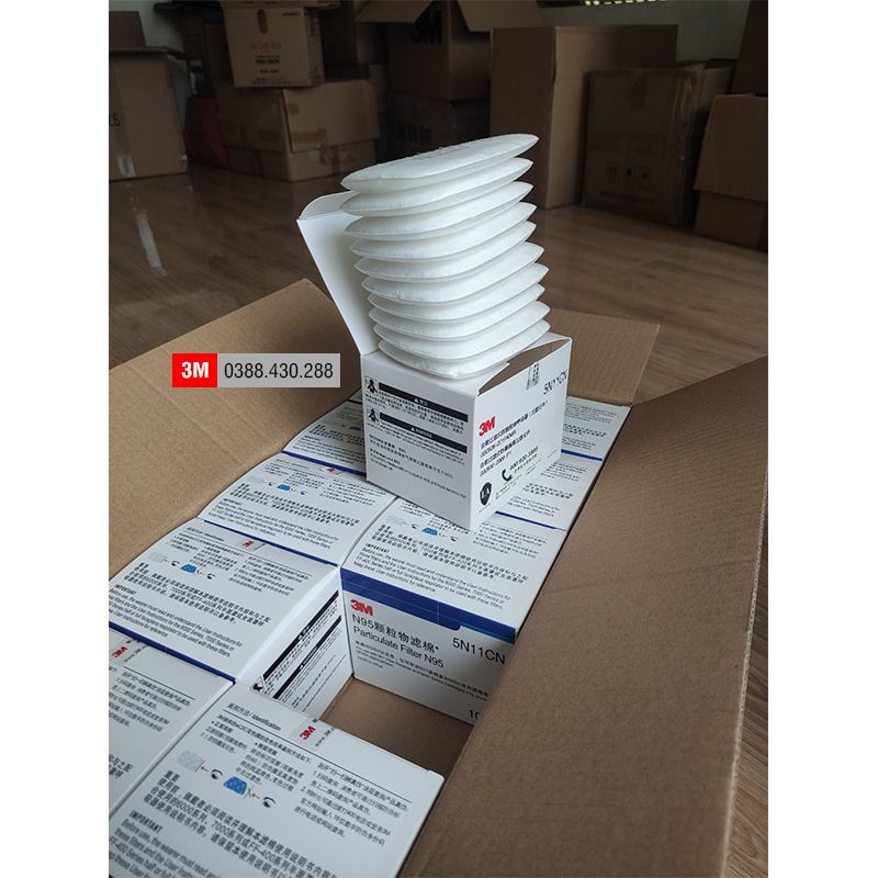 10 Tấm bông lọc bụi 3M 5N11CN sử dụng cho mặt nạ phòng độc 3M 6200, 7502, 6800