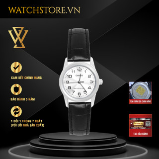 Đồng hồ quartz nữ casio watchstore ltp-v001l-7budf thiết kế mặt tròn kính khoáng 25.5mm, dây da, vỏ thép không gỉ bền bỉ
