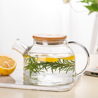 Ấm pha trà Deli có lưới lọc inox 1000ml, bình pha trà nắp gỗ có lưới lọc inox, bình ủ trà